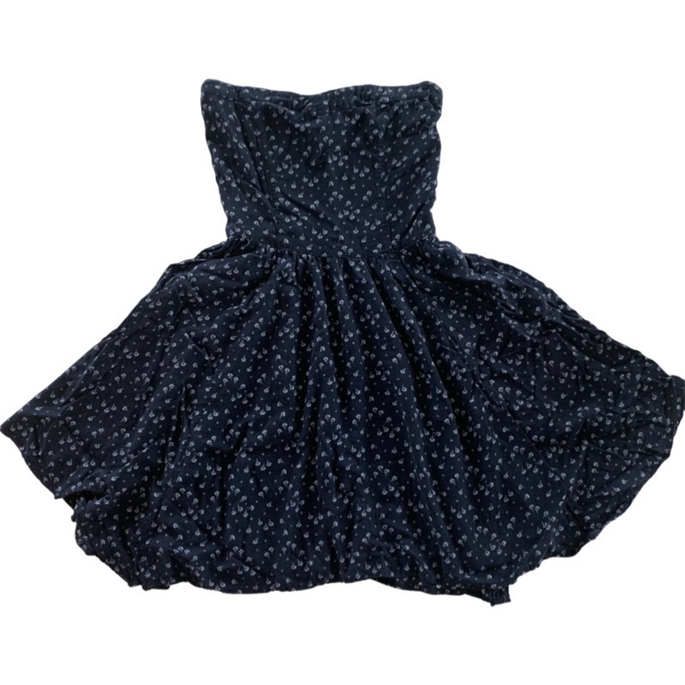 Abercrombie Navy and white floral strapless mini dress. XL 16